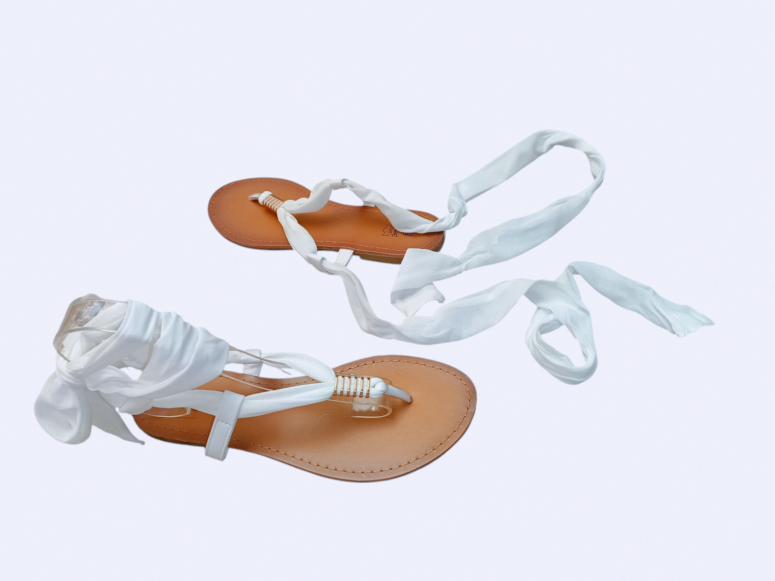 sandalias lazo blanco
