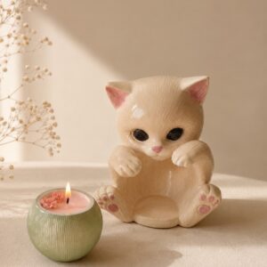 Gato con vela de soja aromática