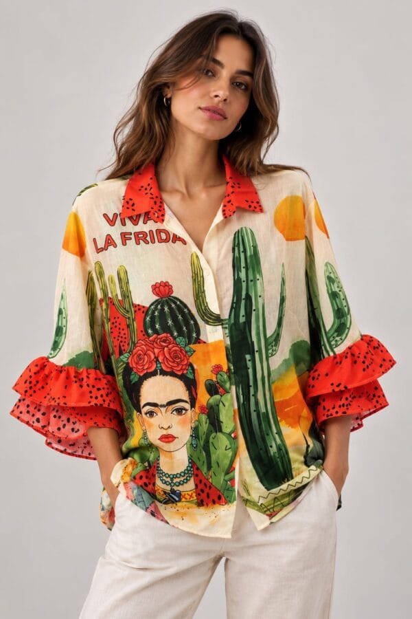 Blusa de lino Frida Kahlo
