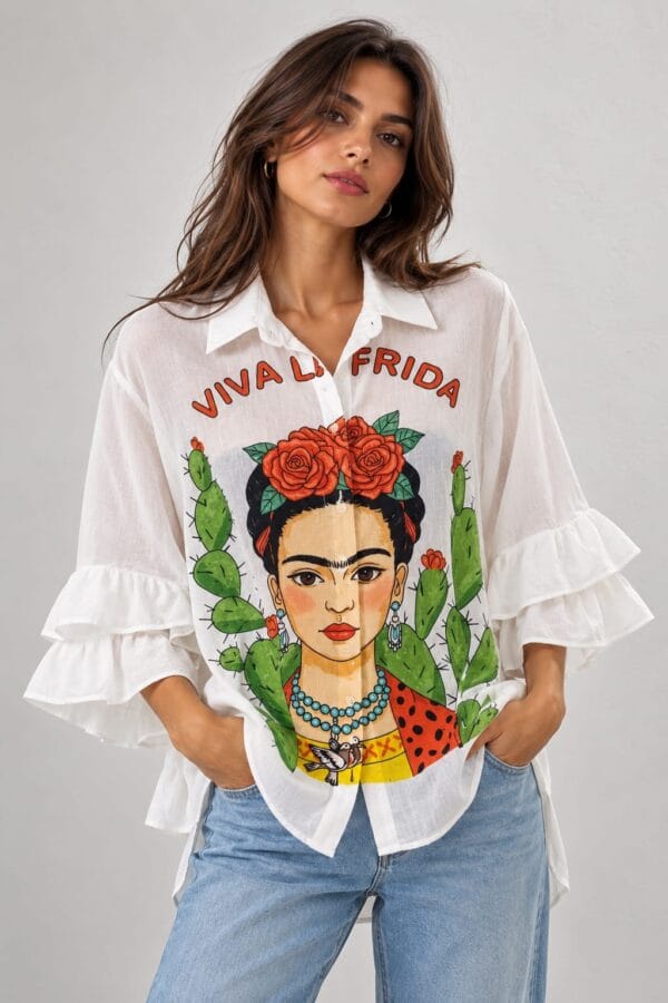 Blusa con lino de Frida Kahlo