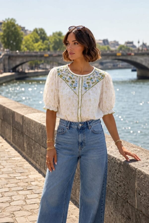 Blusa floral 100% algodón