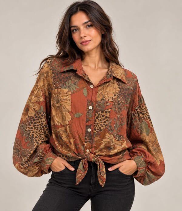 Camisa anudada 100% algodón