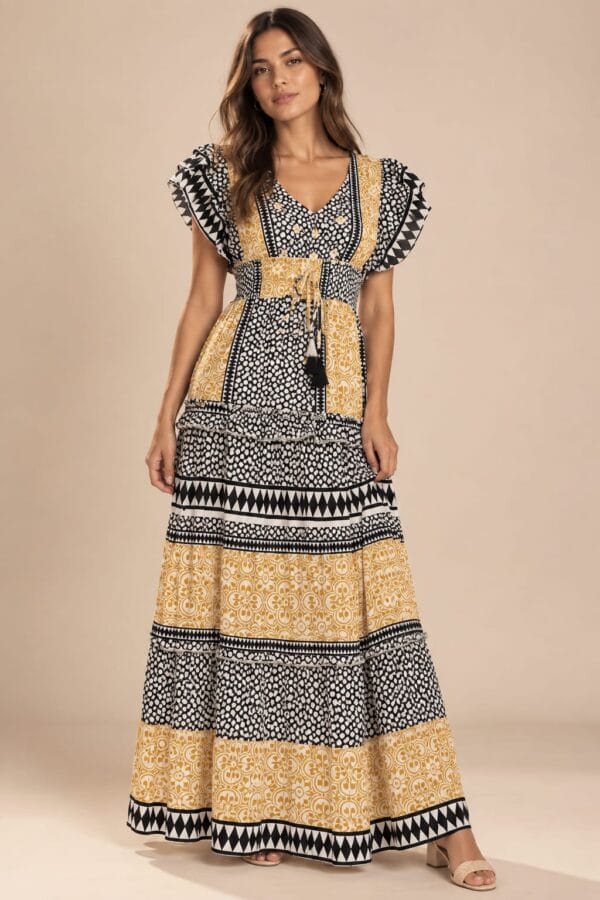 Vestido étnico de algodón