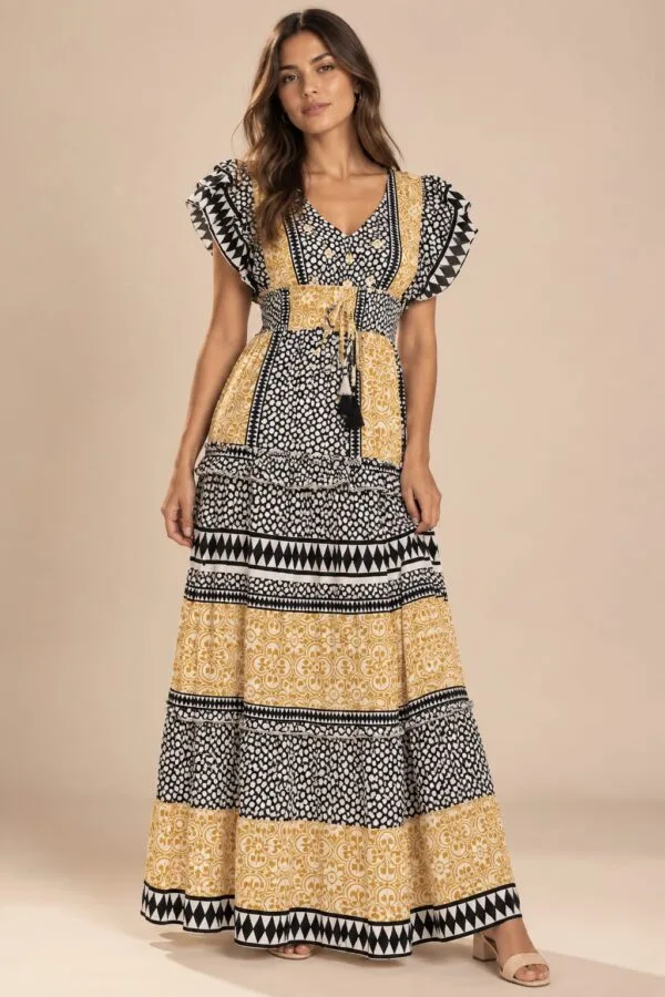 Vestido étnico de algodón