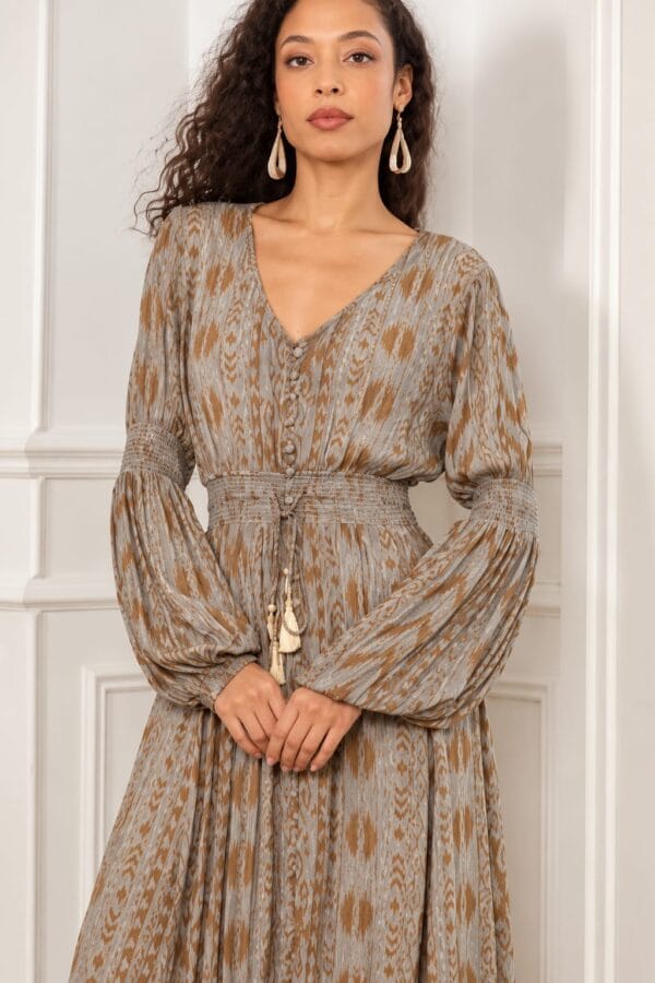 Vestido largo con lurex