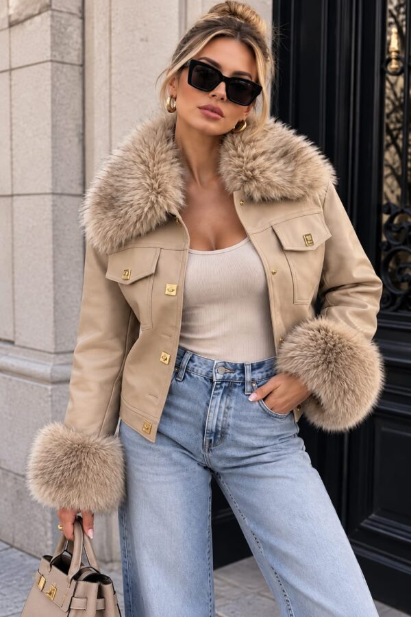 Chaqueta de piel sintética