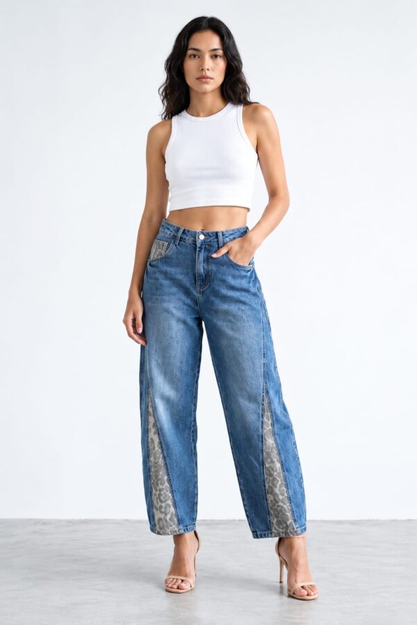 Jeans anchos animal print
