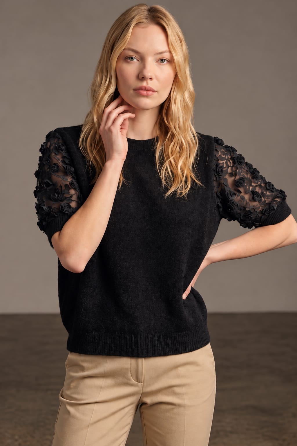 Jersey bordado negro